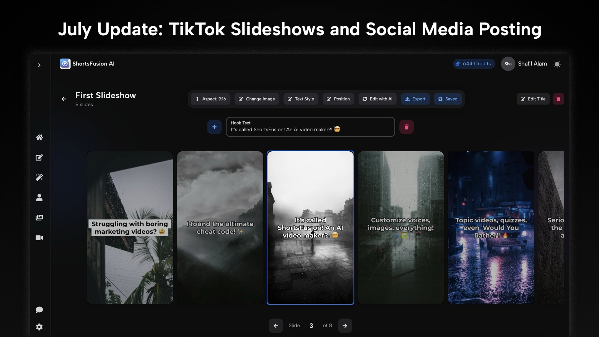 July Update: TikTok Slideshows and Social Media Posting Coming Soon